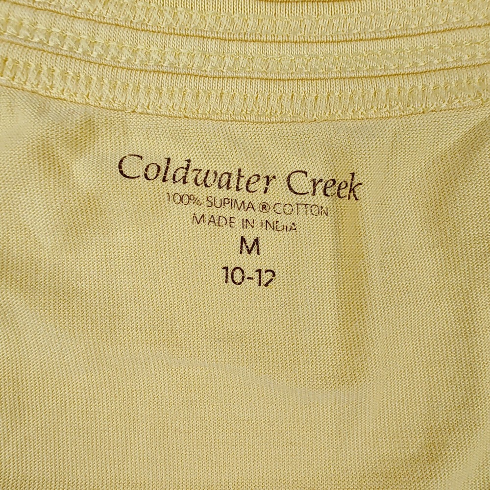 Coldwater Creek Butternut Yellow Supima Cotton Short Sleeve Tee Size M - Picture 3 of 6